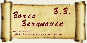 Boris Beranović vizit kartica